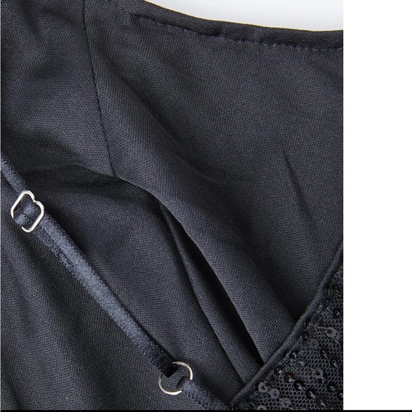 Plus Size Sequin Plunge Neckline Backless Wide Leg Pants Jumpsuit Dress - Picture 10 of 14